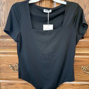 Sleek Black Fitted Bodysuit